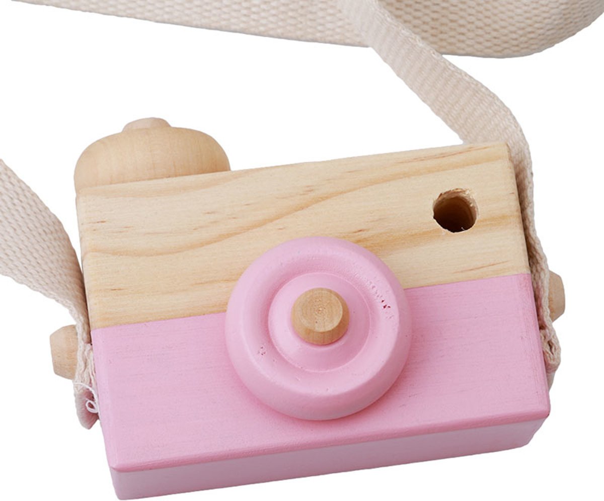 Fototoestel hout roze | camera | speelgoed | decoratie | accessoires | babykamer